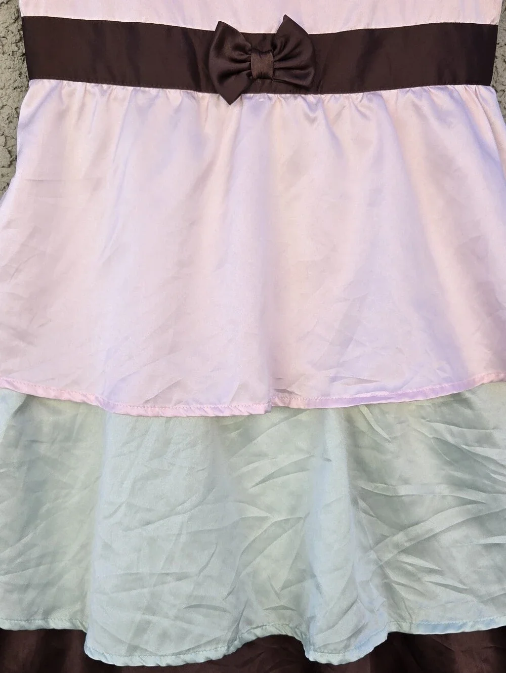 Gymboree Girls Layered Party Dress with Brown Sash